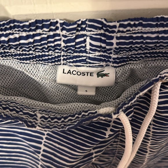 Lacoste men’s striped blue/white swim trunks size small - Picture 5 of 10